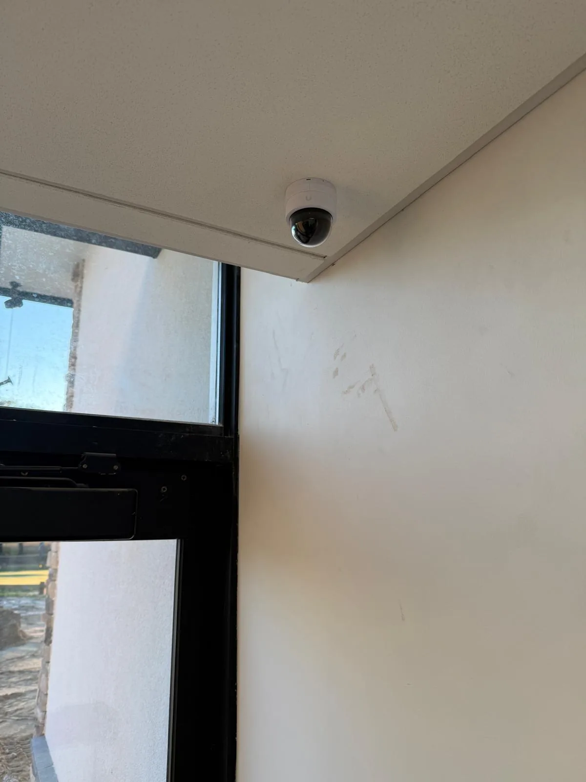 Entrance dome security camera installation