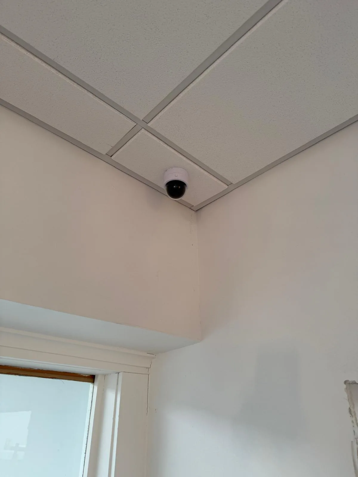 Indoor dome security camera installation