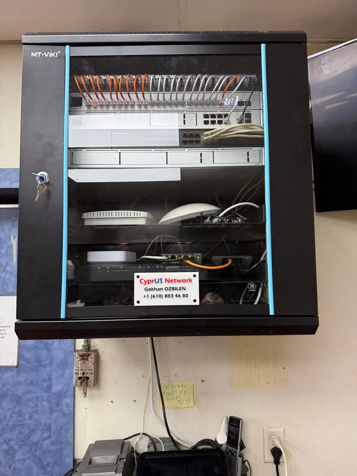 Commercial network rack installation
