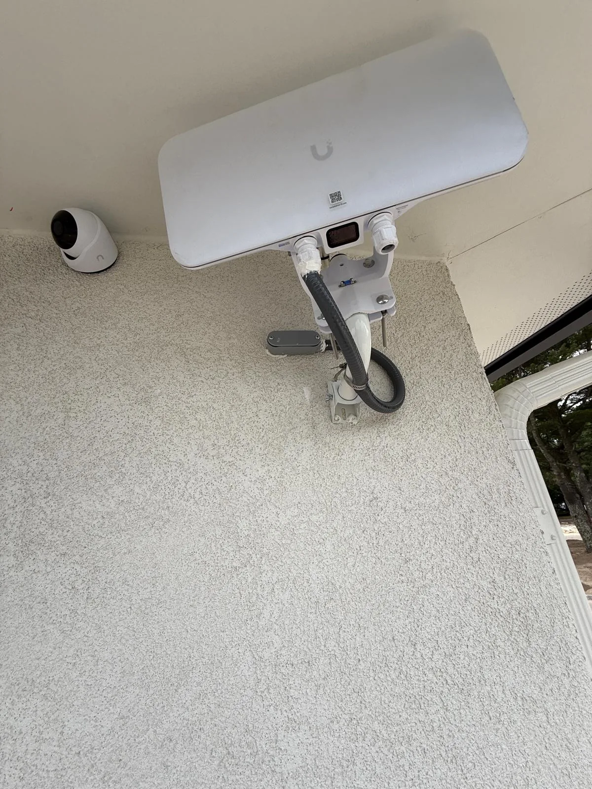Outdoor wireless bridge and security camera installation